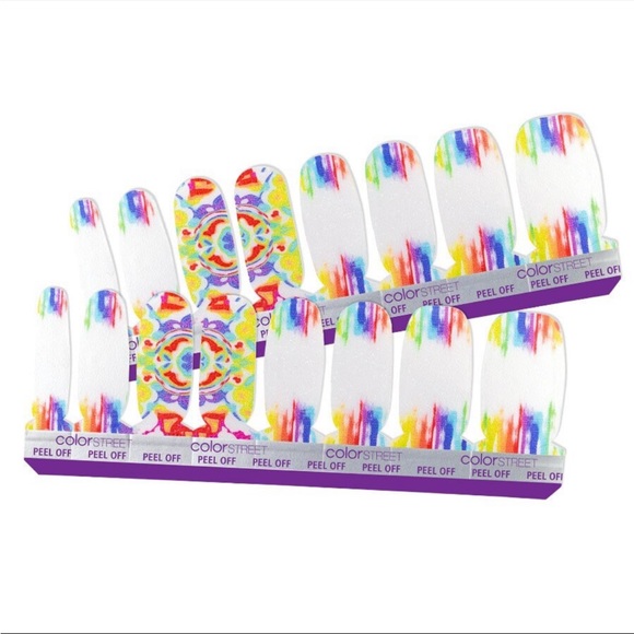 *Exclusive* Color Street: Make a Splash | Rainbow Multicolor Swirl Summer White - Picture 8 of 8